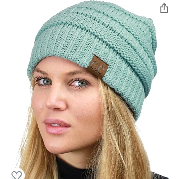 C.C Accessories - Soft Stretch Cable Knit Warm Fuzzy Lined Beanie